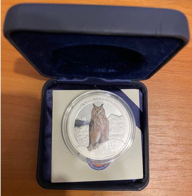 Kyrgyzstan - 10 Som 2014 - Owl - in box with certificate - silver - UNC