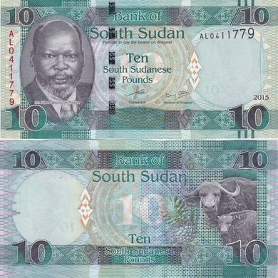 South Sudan - 5 pcs x 10 Pounds 2015 - P. 12a - UNC