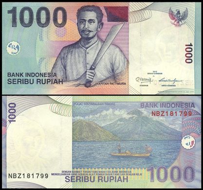 Індонезія - 10 шт х 1000 Rupiah 2012 ( 2000 ) - P. 141l - UNC