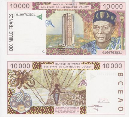 Западная Африка - 10000 Francs 2001 - letter С - UNC