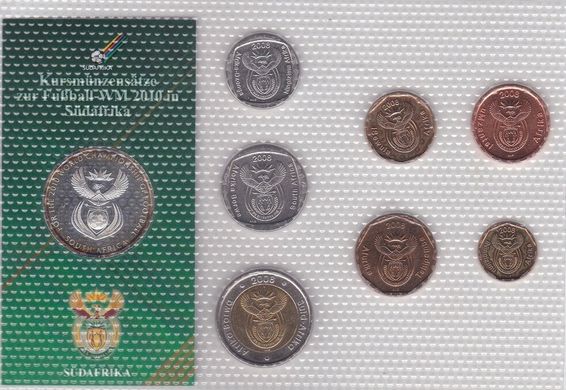 ЮАР - набор 7 монет 5 10 20 50 Cents 1 2 5 Rand 2008 + жетон - в блистере - UNC