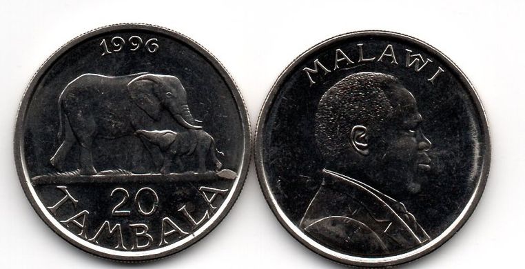 Малави - 20 Tambala 1996 - aUNC- плохая чеканка
