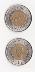 Канада - 2 Dollars 2000 - Путь знания - XF+