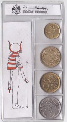 Єгипет - набір 4 монети 1 2 5 10 Piastres - aUNC / XF+