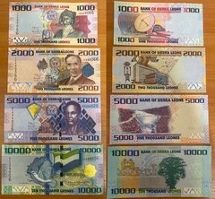 Сьерра-Леоне - набор 4 банкноты 1000 2000 5000 10000 Leones 2020 - 2021 - UNC