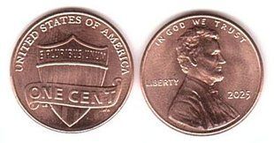 США - 1 Cent 2025-P - aUNC