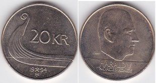 Norway - 20 Kroner 1994 - aUNC / XF