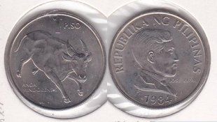 Филиппины - 1 Piso 1984 - у холдері - VF