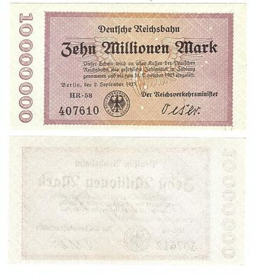 Germany - 10 Millionen Mark 1923 - P. S1014 - aUNC / UNC