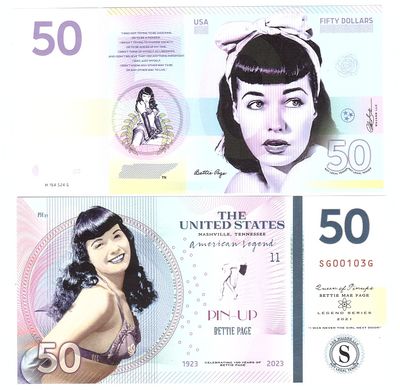 USA - 50 Dollars 2021 -  Legends - Betty Page - UNC