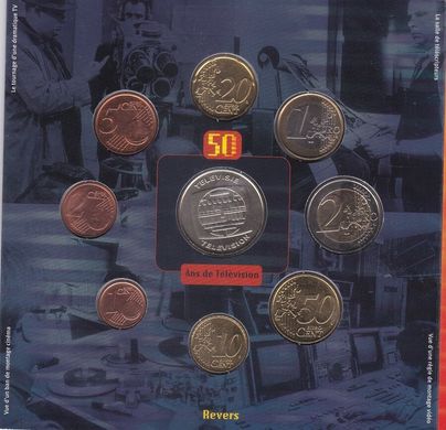 Бельгия - Mint набор 8 монет 1 2 5 10 20 50 Cent 1 2 Euro 2003 - в буклете + жетон - UNC