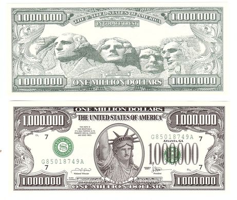 USA - 1000000 Dollars 2001 - Souvenir - UNC