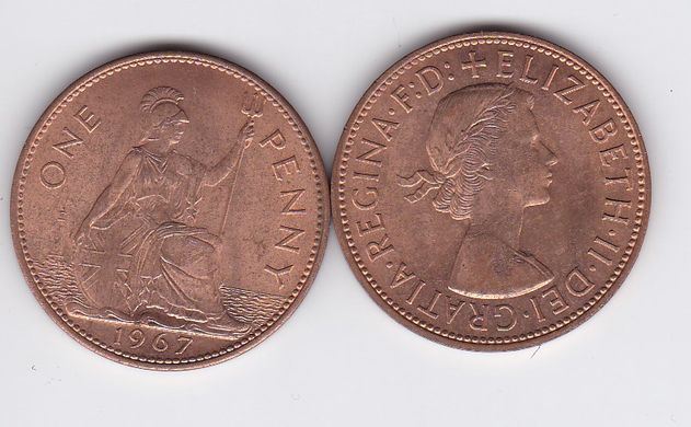 Великобритания - 1 Penny 1967 - VF+