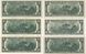 США - набор 6 банкнот x 2 Dollars 1976 - 2017 - XF+ / UNC