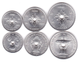 Лаос - 5 шт х набор 3 монеты 10 20 50 Cents 1952 - aUNC