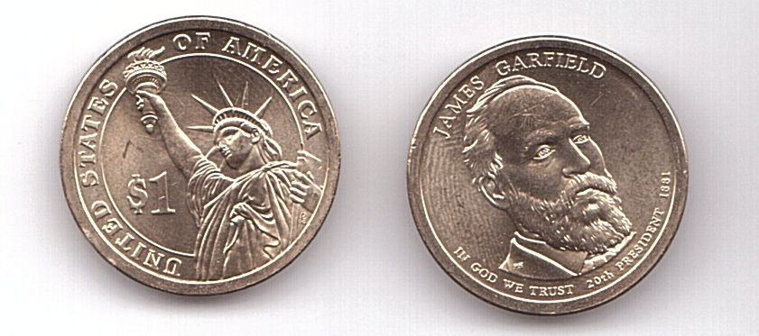 США - 1 Dollar 2011 - P - Джеймс Гарфилд / James Garfield - UNC