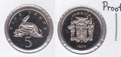 Ямайка - 5 Cents 1974 - в холдере - Proof
