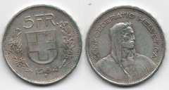 Швейцария - 5 Francs 1954 - срiбло - VF+