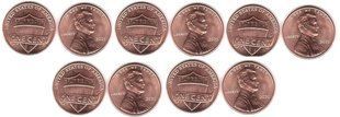 США - 5 шт х 1 Cent 2025-P - aUNC