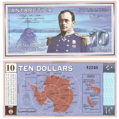 Антарктика - 10 Dollars 2001 - UNC