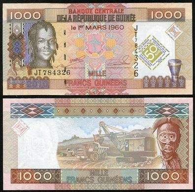 Гвинея - 1000 Francs 2010 - comm. - P. 43 - UNC