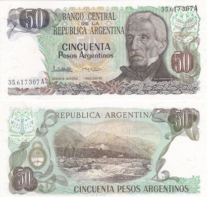 Argentina - 5 pcs x 50 Pesos Arg 1983 - 1985 - P. 314a(2) - UNC