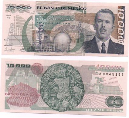 Mexico - 10000 Pesos 1988 - Pick 90a - aUNC