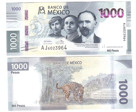 Mexico - 1000 Pesos 2021 - serie AJ - UNC