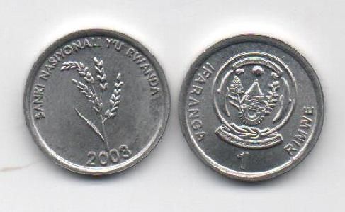 Руанда - 5 шт х 1 Franc 2003 - UNC