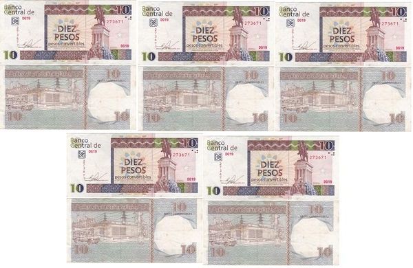 Cuba - 5 pcs х 10 Pesos 2012 - VF