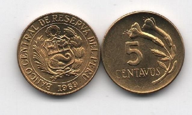 Peru - 5 pcs х 5 Centavos 1969 - aUNC / XF