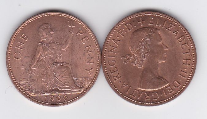 Великобритания - 1 Penny 1966 - VF+