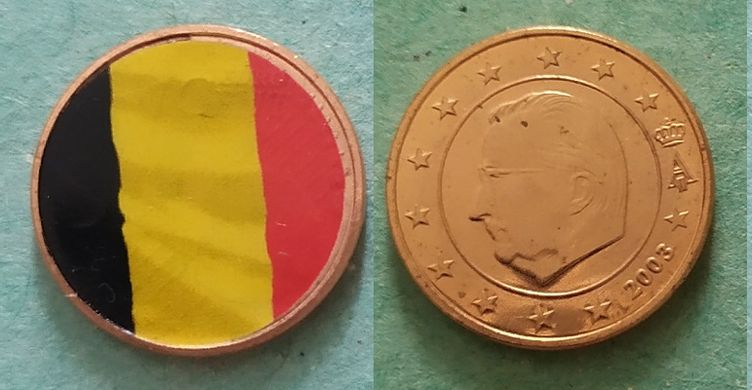 Belgium - 1 Cent 2003 - flag - UNC / aUNC