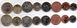 Джерси - 5 шт х набор 8 монет 1 2 5 10 20 50 Pence 1 2 Pounds 1998 - 2016 - aUNC