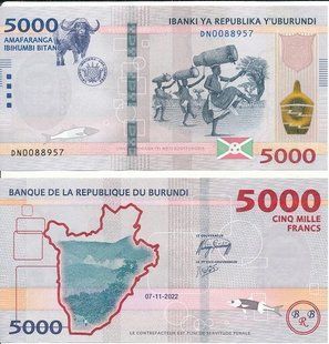 Бурунді - 5000 Francs 2022 - P. W58 - UNC