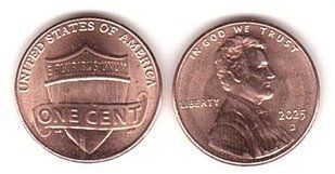 США - 1 Cent 2025-D - aUNC