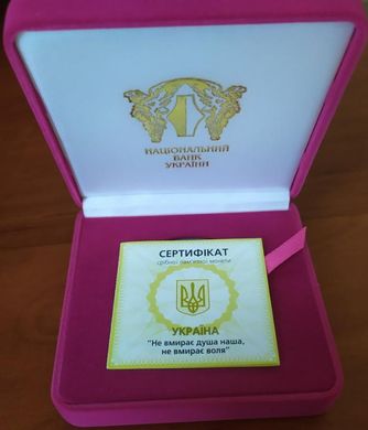 Украина - 20 Hryven 2004 - Не вмирає душа наша, не вмирає воля - серебро в коробочке с сертификатом - Proof