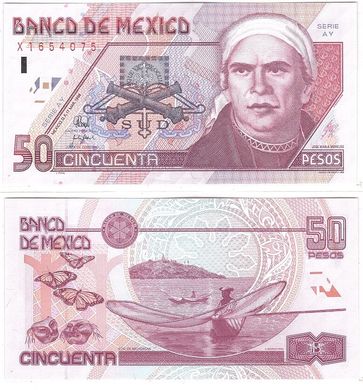 Mexico - 50 Pesos 1998 - Pick 107c - aUNC