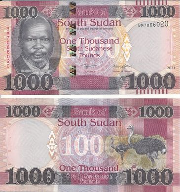 Южный Судан - 3 шт х 1000 Pounds 2021 ( 2023 ) - UNC