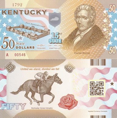 Fantasy / США - 5 шт х 50 Dollars 2014 - 15th state Kentucky - Polymer - Сувенир - UNC