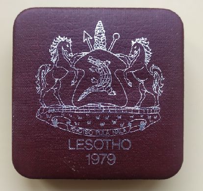 Лесото - 15 Maloti 1979 - Международный год детей - серебро - в капсуле - в коробочке - UNC / aUNC