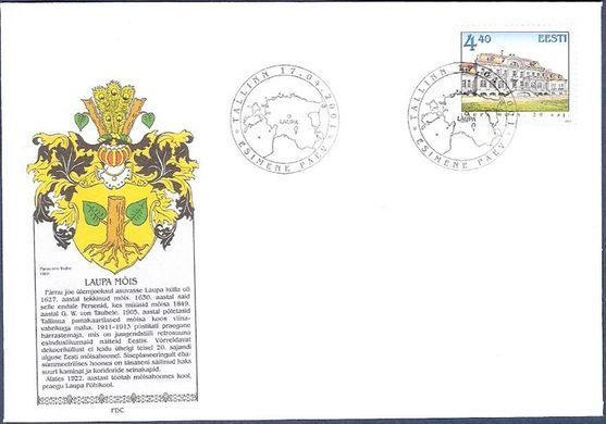 2731 - Estonia - 2001 - Estonian Manor halls Laupa - FDC