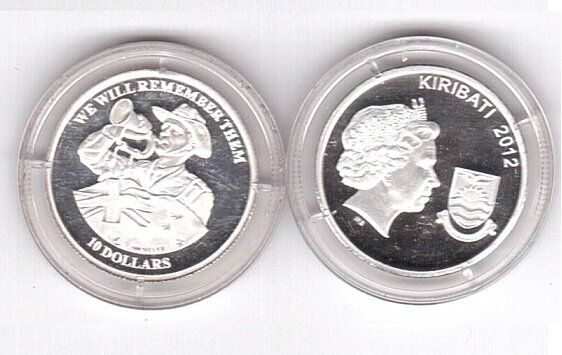 Кирибати - 10 Dollars 2012 - comm. - в капусле - серебро - UNC