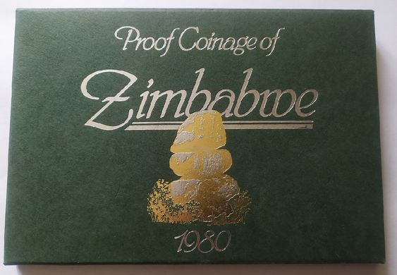 Зімбабве - набір 6 монет 1 5 10 20 50 Cents 1 Dollar 1980 - у футлярі - Proof