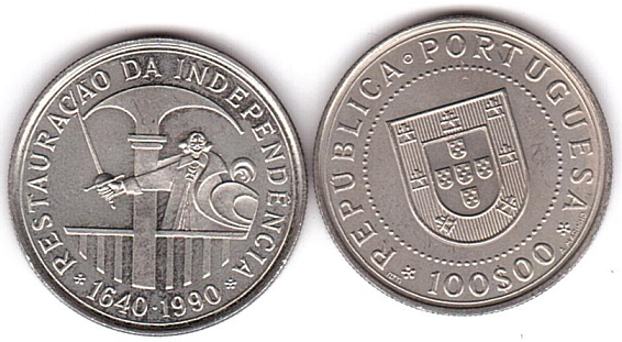 Portugal - 100 Escudos 1990 - RESTAURAÇÃO DA INDEPENDÊNCIA - aUNC / XF