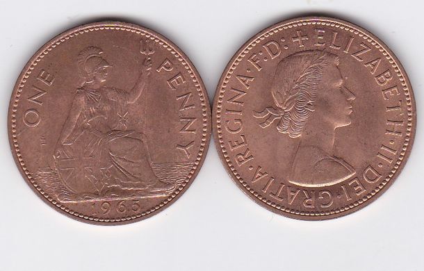 Великобритания - 1 Penny 1965 - VF+