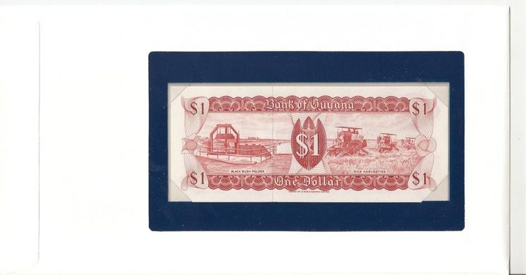 Гаяна - 1 Dollar 1983 - P. 21e - Banknotes of all Nations - в конверті - UNC