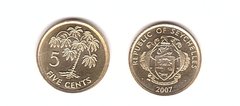 Сейшельские Острова / Сейшелы - 5 Cents 2007 - есть черные точечки - XF