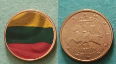 Литва - 1 Cent 2015 - flag - UNC / aUNC