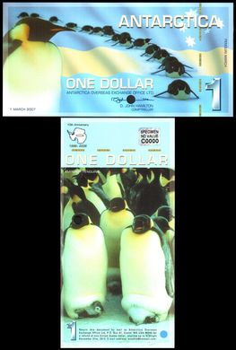 Антарктика - 1 Dollar 2001 - SPECIMEN - UNC